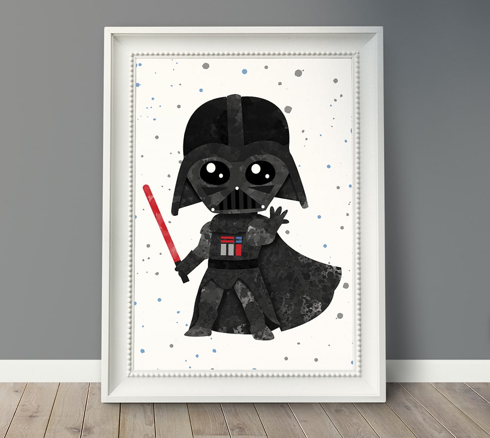 Wall Star Wars Darth Nursery Room Decor - | Baby Digital PrintooShop Poster Vader -