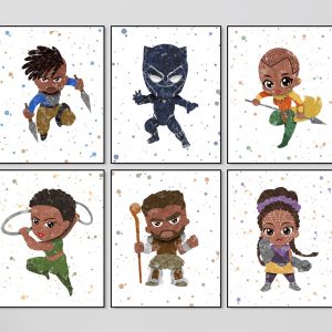 Black Panther 6 Set - Nursery Wall Decor