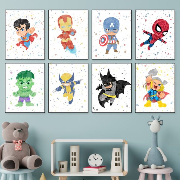 Superheroes 8 Set - Nursery Wall Decor
