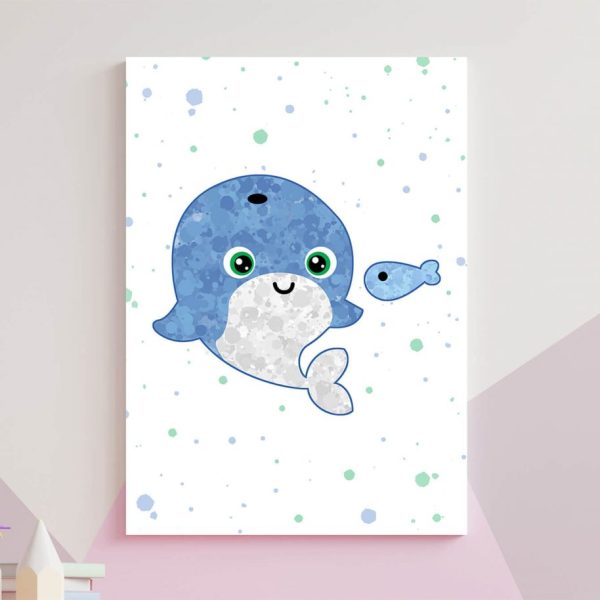 Cute Whale - Nursery Digital Art