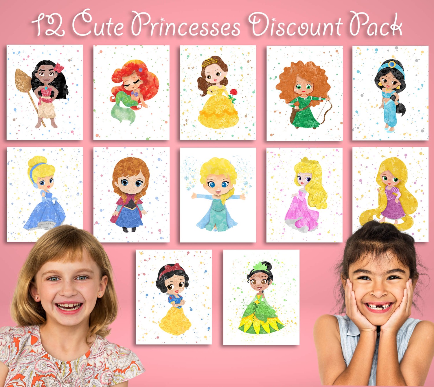 Disney Princess 12 Set - Nursery Wall Decor